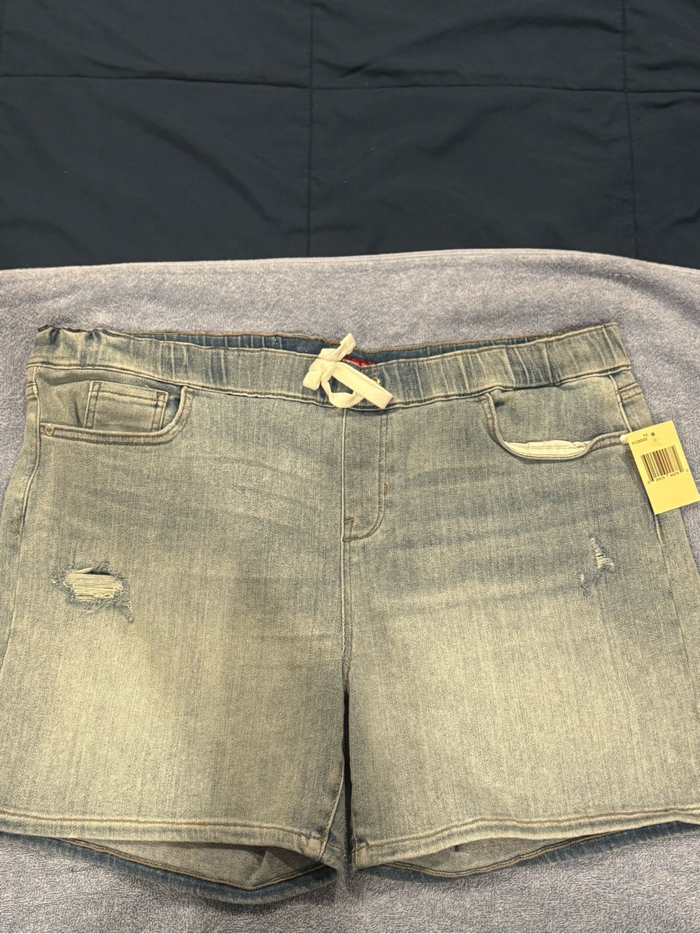 Guess Light Blue Denim Shorts with Drawstring